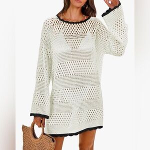 NWOT ANRABESS Women Swimsuit Crochet Swim Cover Up